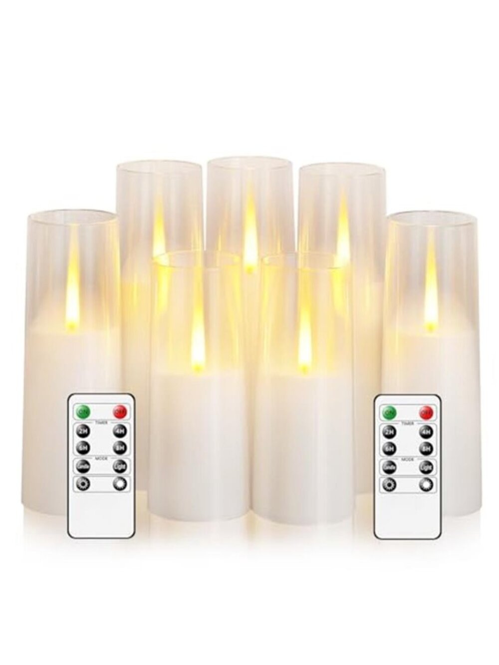 Flameless LED Pillar Candles Remote Timer Flickering Battery Operated Set